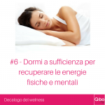 Q-bo Wellness Decalogo del wellness 6: dormi a sufficienza per recuperare le energie fisiche e mentali