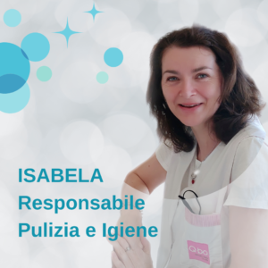Isabela responsabile pulizia e igiene del centro qbo wellness